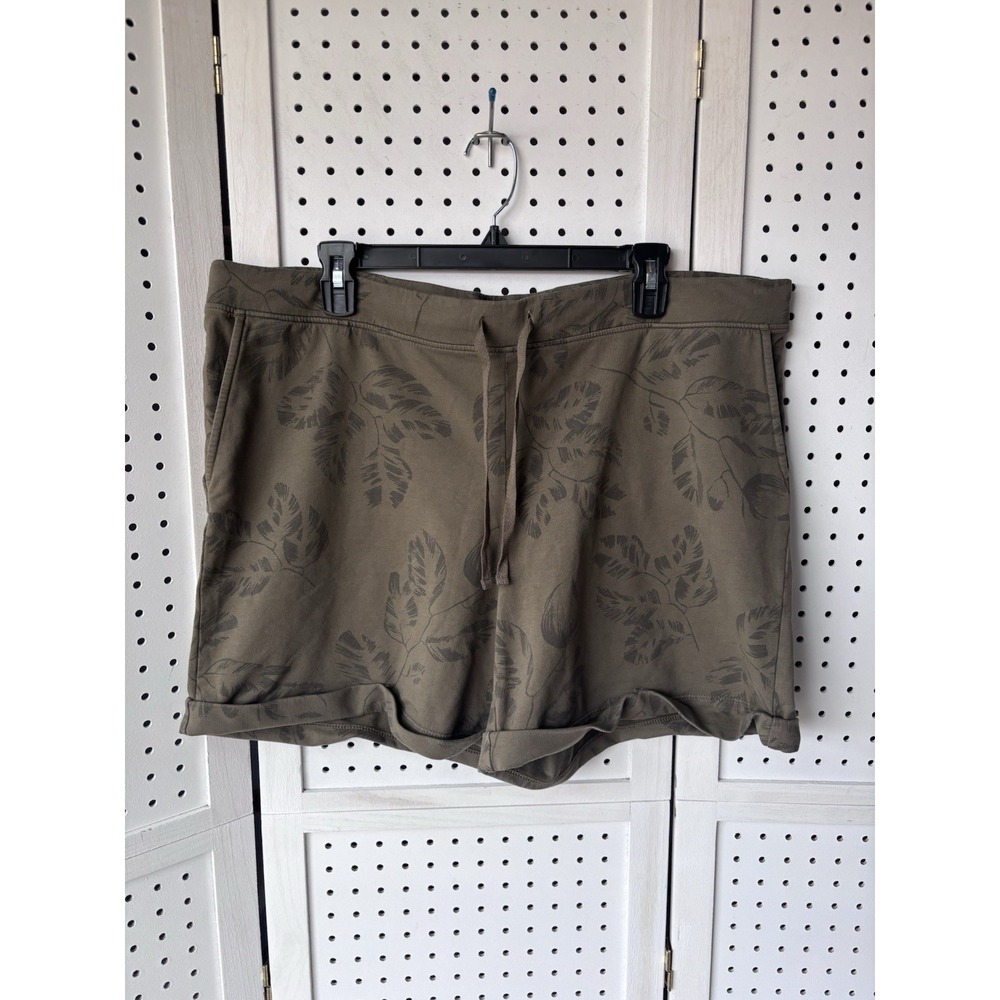 NWT J. Jill Womens LP Cotton Spandex Leaf Print Pull On Comfort Shorts Green - Picture 1 of 6